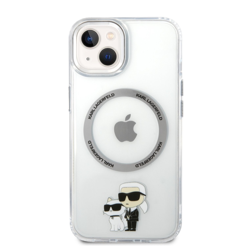 Karl Lagerfeld IML Karl és Choupette NFT MagSafe hátlap iPhone 13 készülékhez - átlátszó
