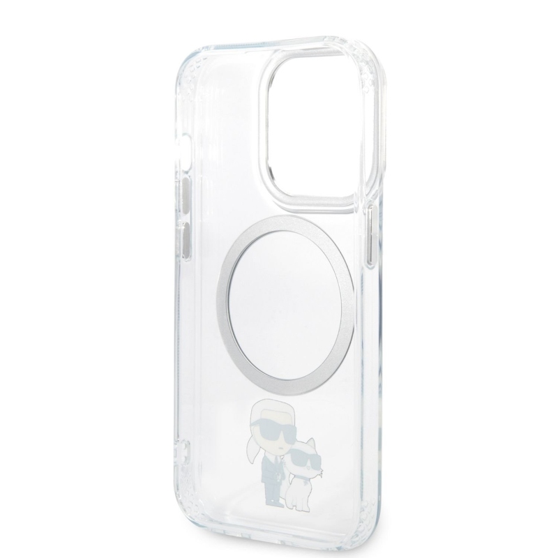 Karl Lagerfeld IML Karl és Choupette NFT MagSafe hátlap az iPhone 14 Pro átlátszó hátlapjához