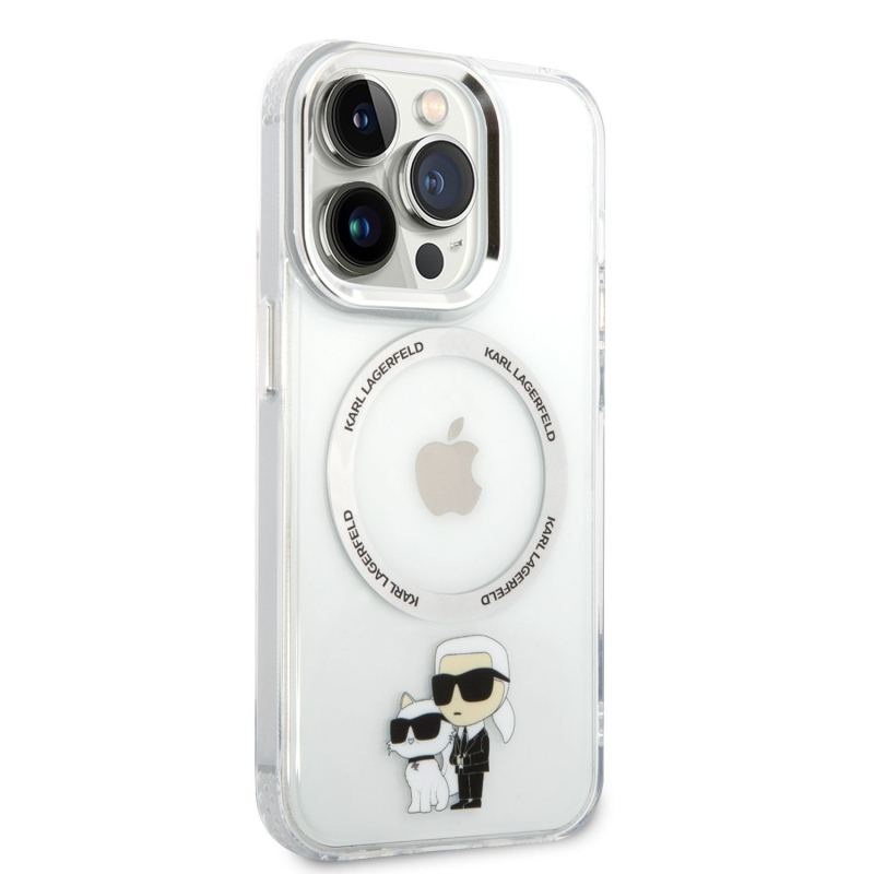 Karl Lagerfeld IML Karl és Choupette NFT MagSafe hátlap az iPhone 14 Pro átlátszó hátlapjához