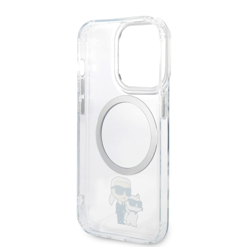 Karl Lagerfeld IML Karl és Choupette NFT MagSafe hátlap iPhone 15 Pro Max készülékhez - átlátszó