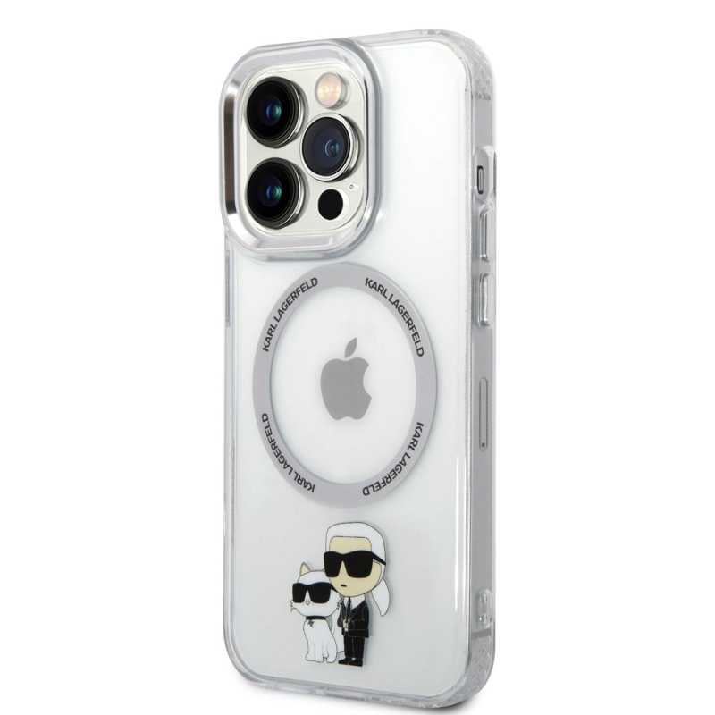 Karl Lagerfeld IML Karl és Choupette NFT MagSafe hátlap iPhone 15 Pro Max készülékhez - átlátszó