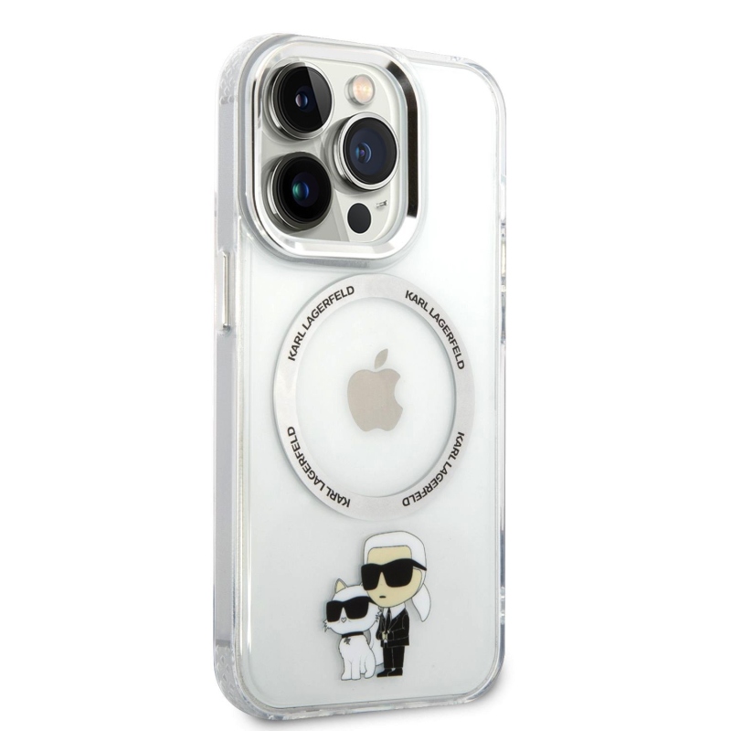 Karl Lagerfeld IML Karl és Choupette NFT MagSafe hátlap iPhone 15 Pro Max készülékhez - átlátszó
