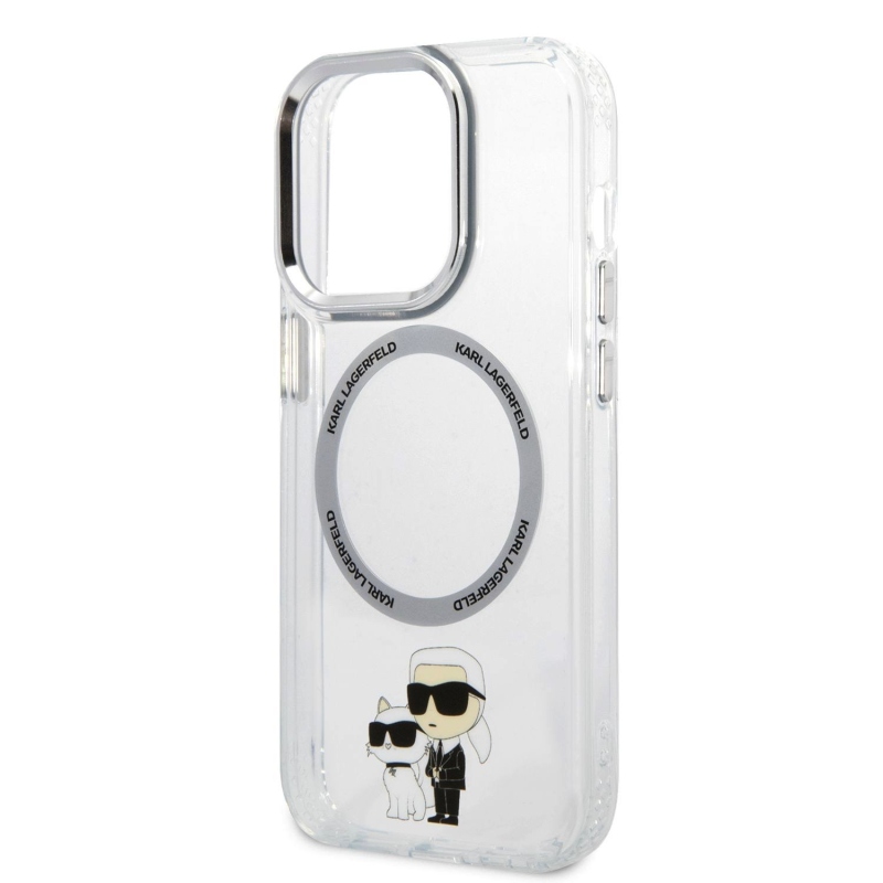Karl Lagerfeld IML Karl és Choupette NFT MagSafe hátlap iPhone 15 Pro Max készülékhez - átlátszó