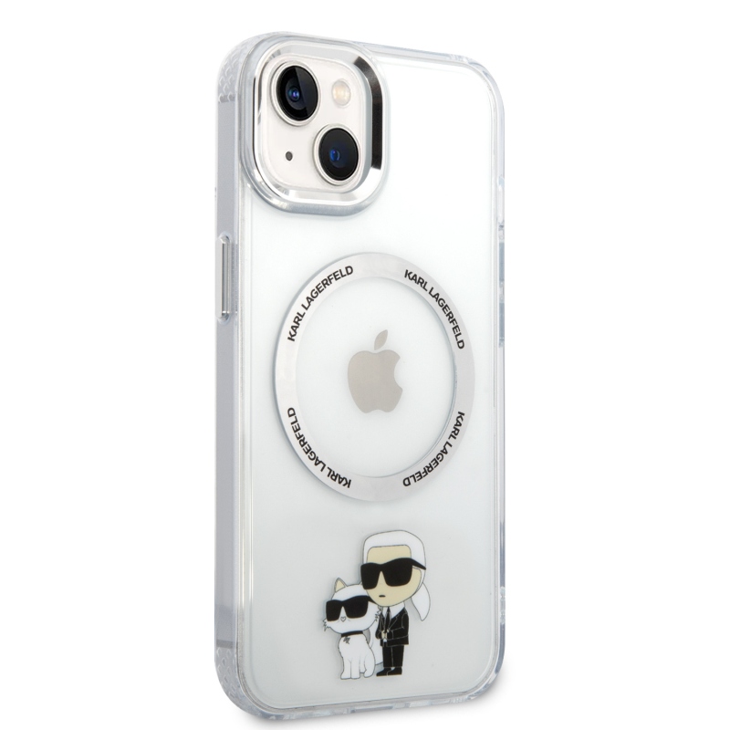 Karl Lagerfeld IML Karl és Choupette NFT MagSafe hátlap iPhone 15 készülékhez - átlátszó