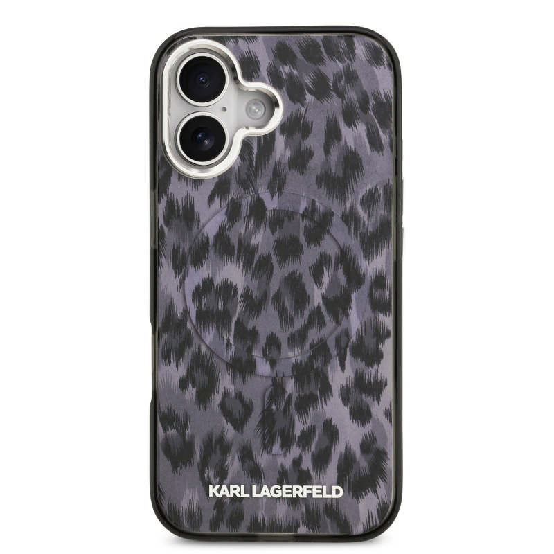 Karl Lagerfeld IML Leopard Leopard MagSafe hátlap iPhone 17 készülékhez Szürke
