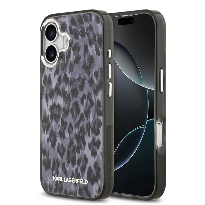 Karl Lagerfeld IML Leopard Leopard MagSafe hátlap iPhone 17 készülékhez Szürke