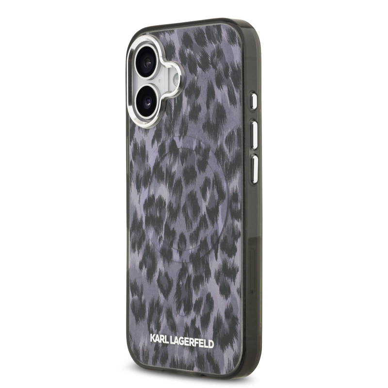 Karl Lagerfeld IML Leopard Leopard MagSafe hátlap iPhone 17 készülékhez Szürke