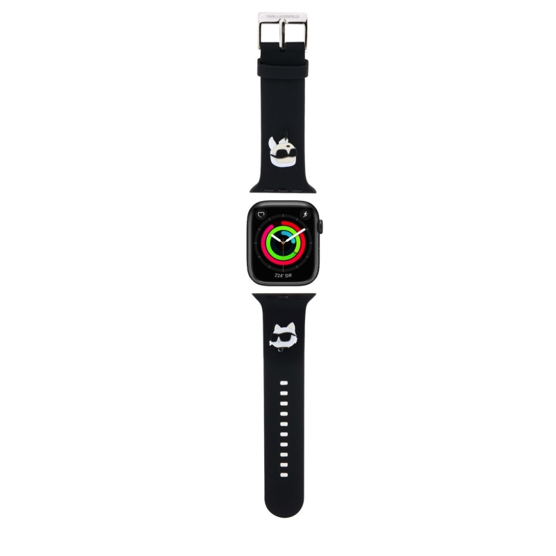 Karl Lagerfeld Karl és Choupette Head NFT szíj Apple Watch-hoz 38/40/41 fekete