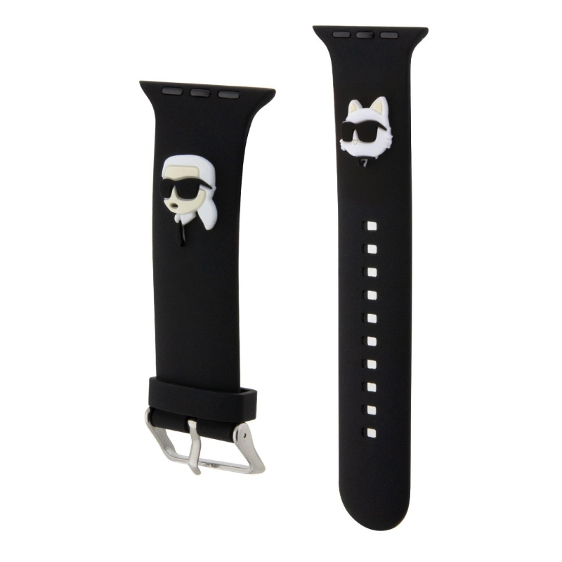Karl Lagerfeld Karl és Choupette Head NFT szíj Apple Watch-hoz 38/40/41 fekete