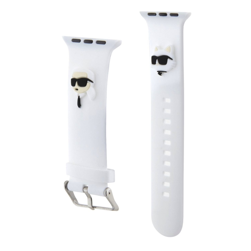 Karl Lagerfeld Karl és Choupette Head NFT szíj Apple Watch-hoz 38/40/41 Fehér