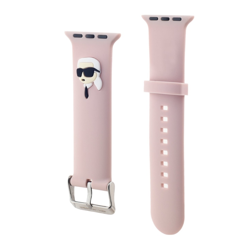 Karl Lagerfeld Karl Head Karl Head NFT szíj Apple Watch 42/44/45/46/49 rózsaszínű órához