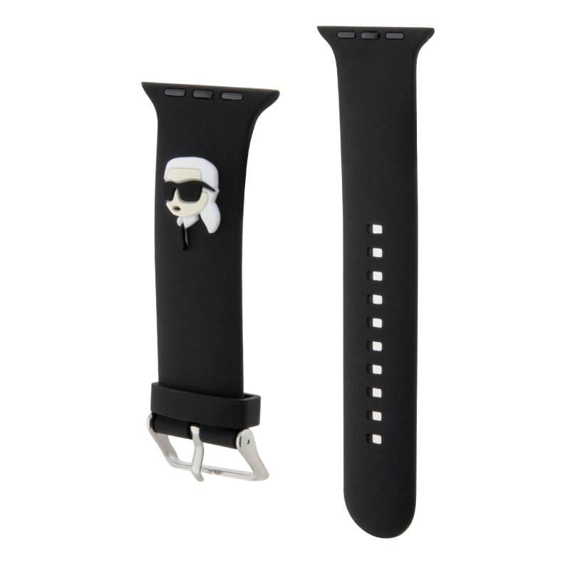 Karl Lagerfeld Karl Head Karl Head NFT szíj Apple Watch 42/44/45/49 órához Fekete