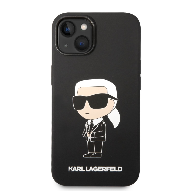 Karl Lagerfeld Folyékony szilikon Ikonik NFT hátlap iPhone 14 Plus-hoz Fekete
