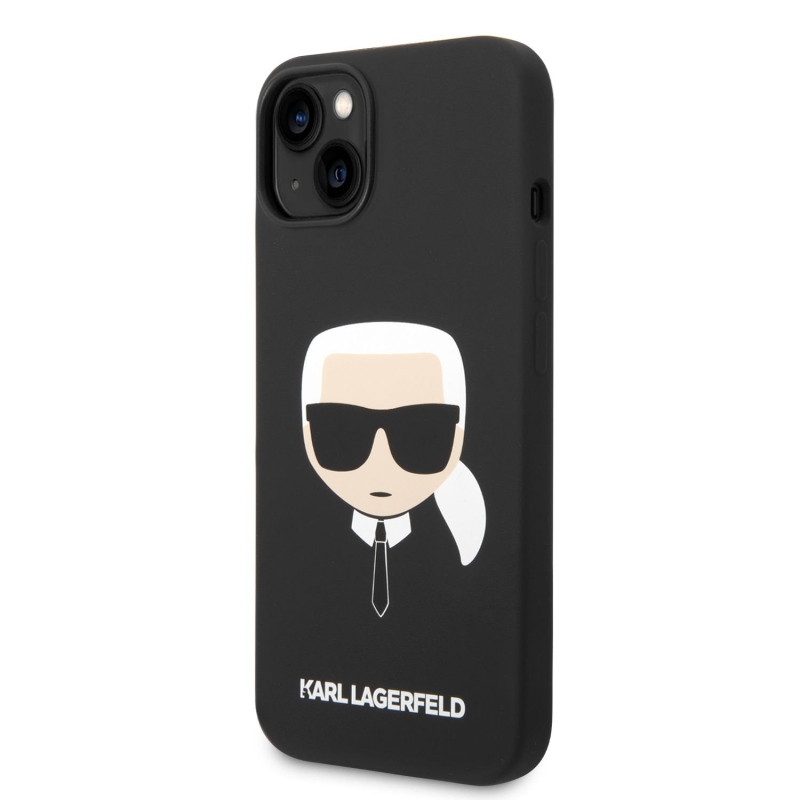 Karl Lagerfeld MagSafe Cover folyékony szilikon Karl Head iPhone 14 Plus készülékhez fekete