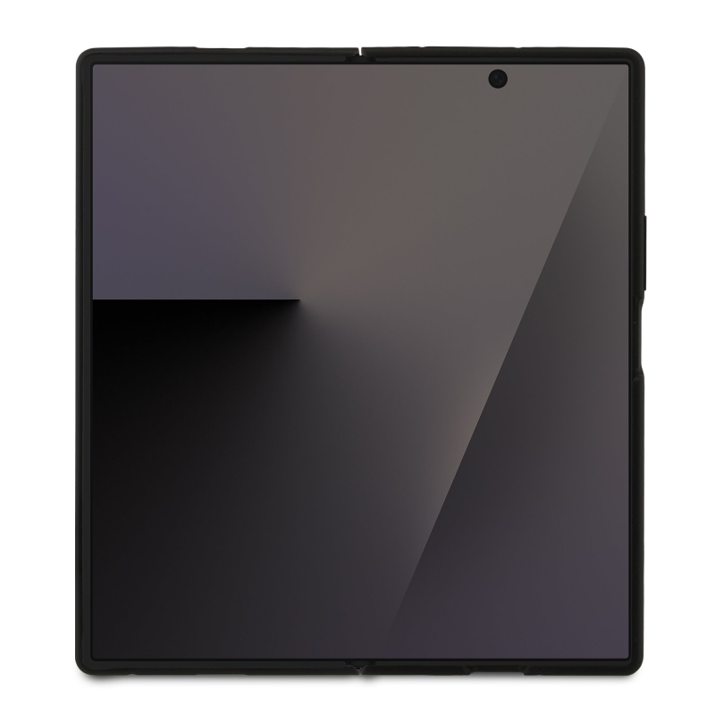 Karl Lagerfeld PU Karl és Choupette fejek mágneses hátlap a Samsung Galaxy Z Fold 7-hez fekete