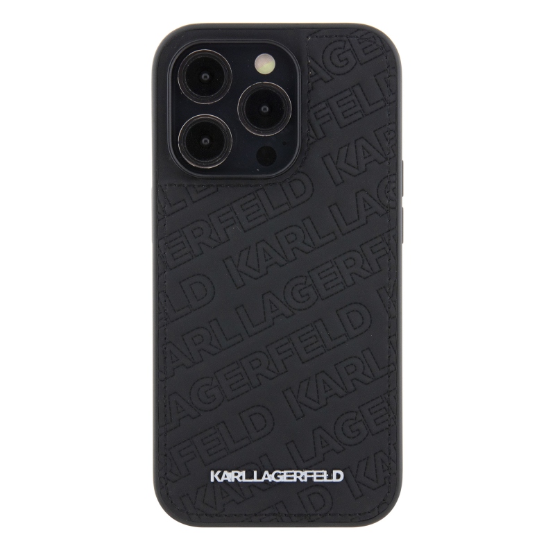 Karl Lagerfeld PU steppelt mintás hátsó borító iPhone 15 Pro Max-hoz Fekete