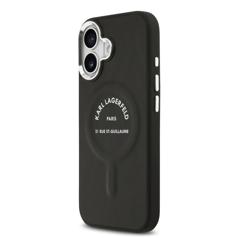Karl Lagerfeld PU RSG logós MagSafe hátlap iPhone 17-hez, fekete