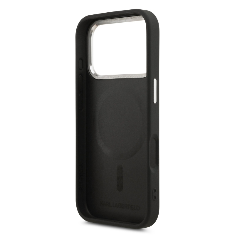 Karl Lagerfeld PU RSG logós MagSafe hátlap iPhone 17 Pro Maxhoz, fekete
