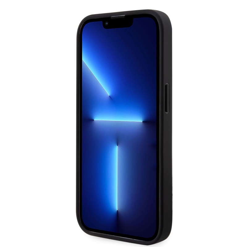 Karl Lagerfeld PU Saffiano Karl és Choupette NFT hátlap az iPhone 14 Pro készülékhez fekete színű