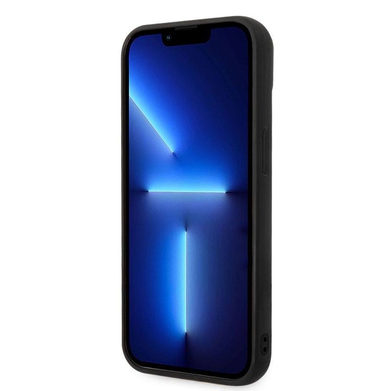 Karl Lagerfeld steppelt, puffasztott Ikonik logós hátlap iPhone 14 Plus készülékhez Fekete