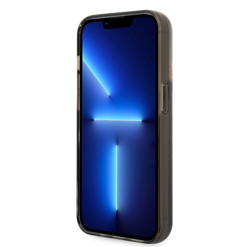 Karl Lagerfeld áttetsző folyékony csillámos hátlap iPhone 14 Pro Max készülékhez fekete