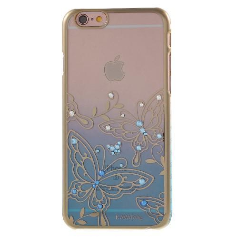 Kavo Swarovski műanyag tok díszítéssel iPhone 6s Plus és 6 Plus készülékhez - kék