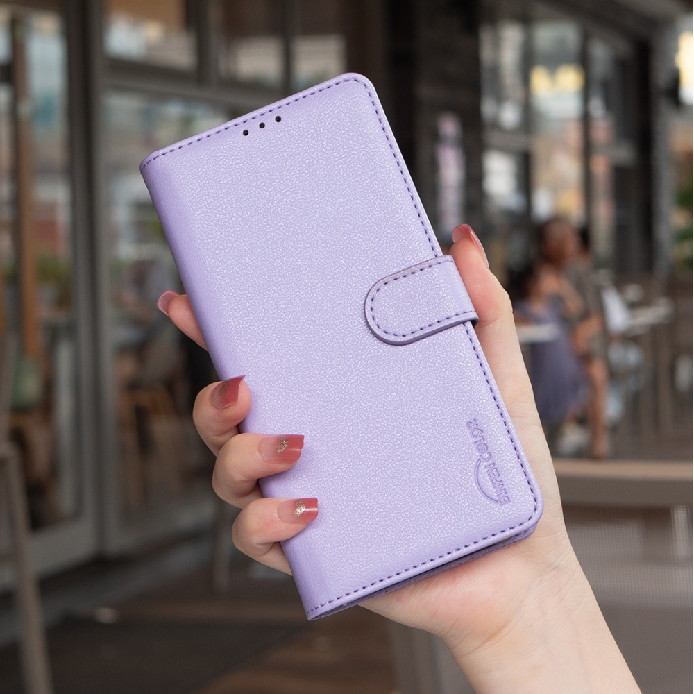 BINFEN könyv tok Samsung Galaxy S25 FE - világos lila
