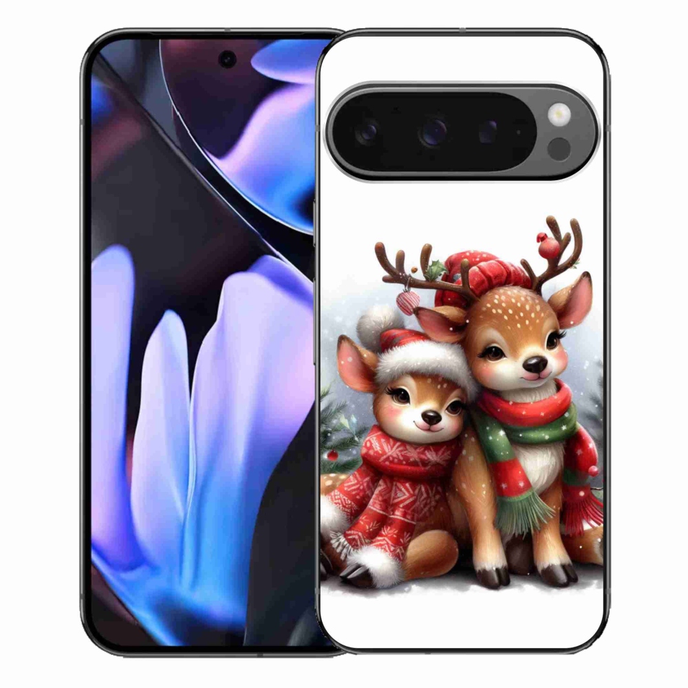 Zselés borítás mmCase a Google Pixel 9 Pro XL számára - karácsonyi rénszarvas