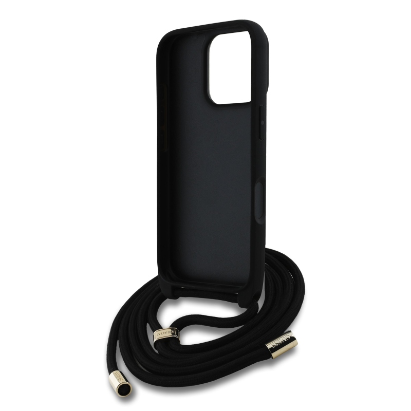 Guess PU 4G fém logó fém keresztpánt hátlapi borító iPhone 16 Pro Max-hoz barna barna