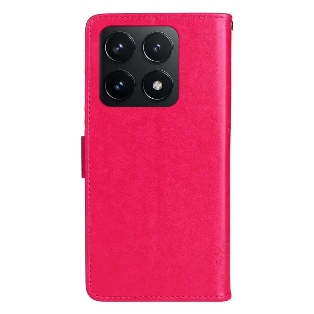 Fák könyv tok Xiaomi 14T - rózsa