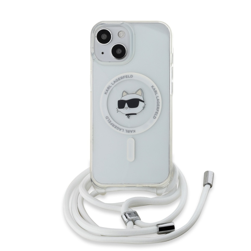 Karl Lagerfeld IML Crossbody Choupette Head Magsafe hátlap iPhone 15-hez átlátszó