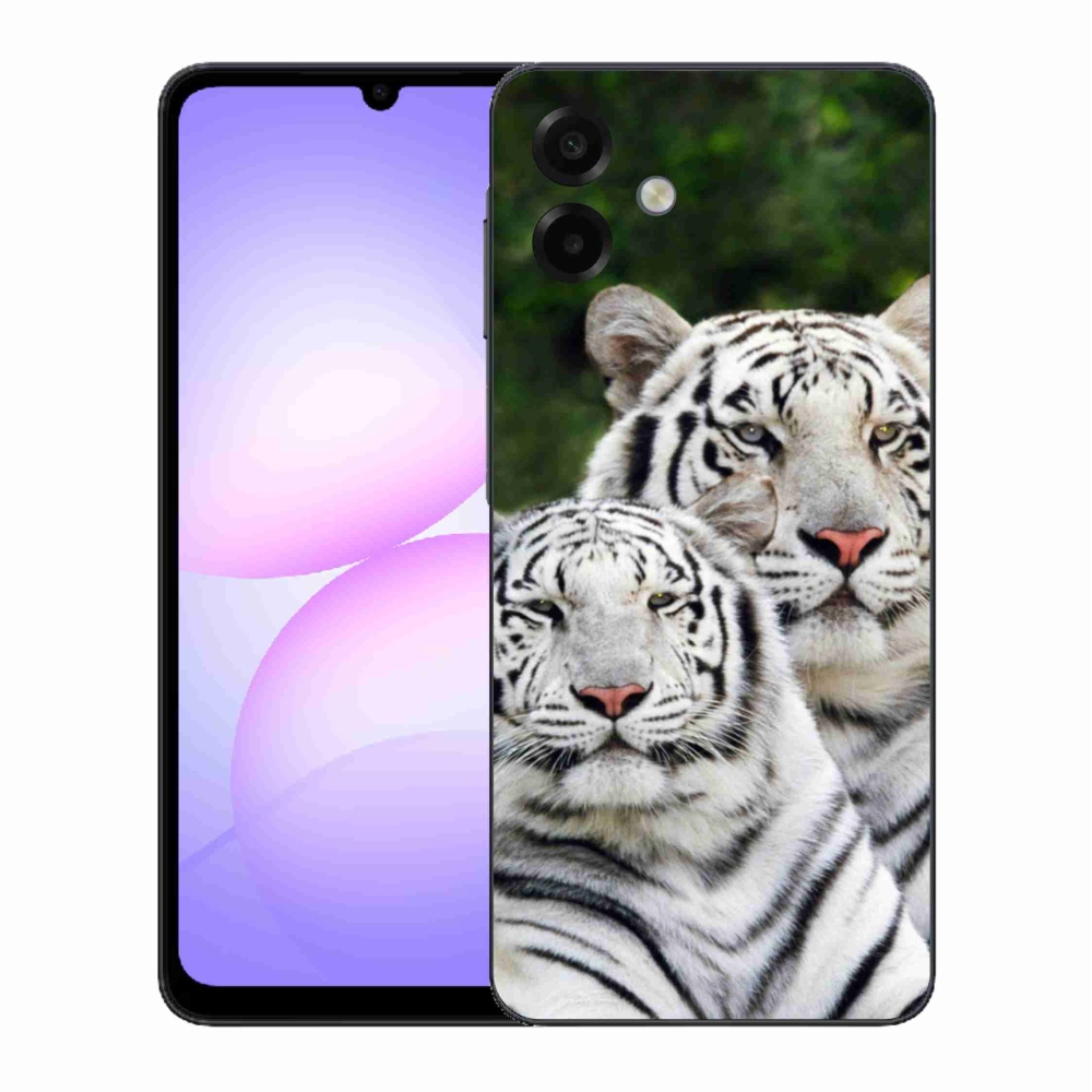 Gél borítás mmCase Samsung Galaxy A07 4G - fehér tigrisek