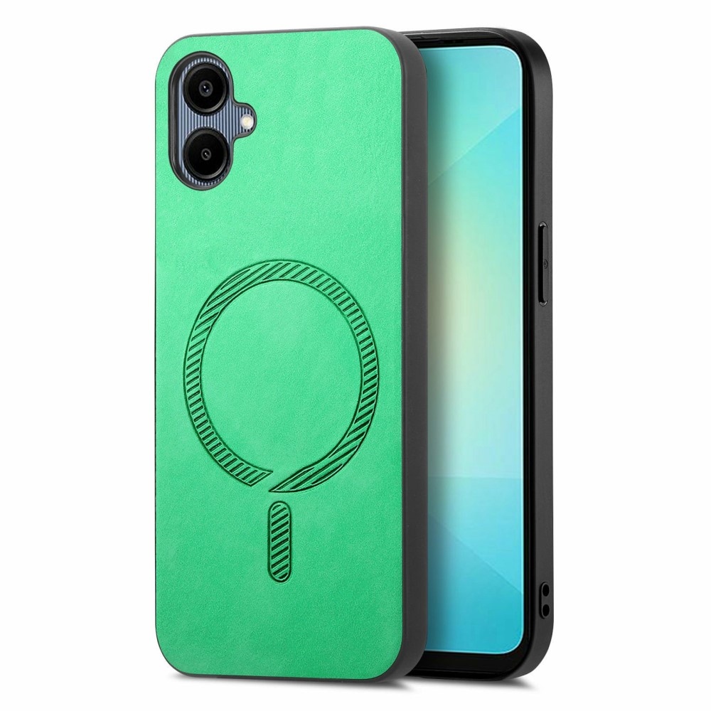 Skiny gél tok műbőrrel és MagSafe támogatással Samsung Galaxy A06 4G készülékhez - zöld