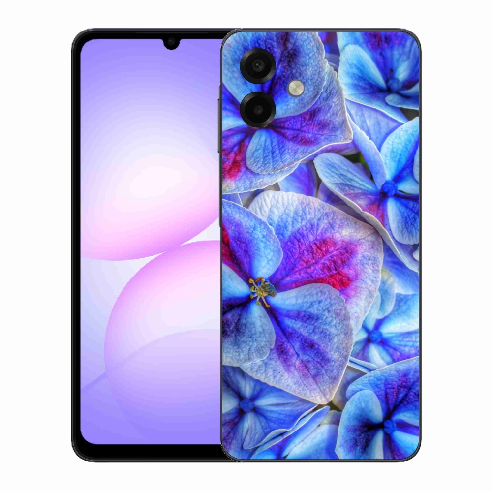 Gél védőhuzat mmCase Samsung Galaxy A07 4G - kék virágok 1