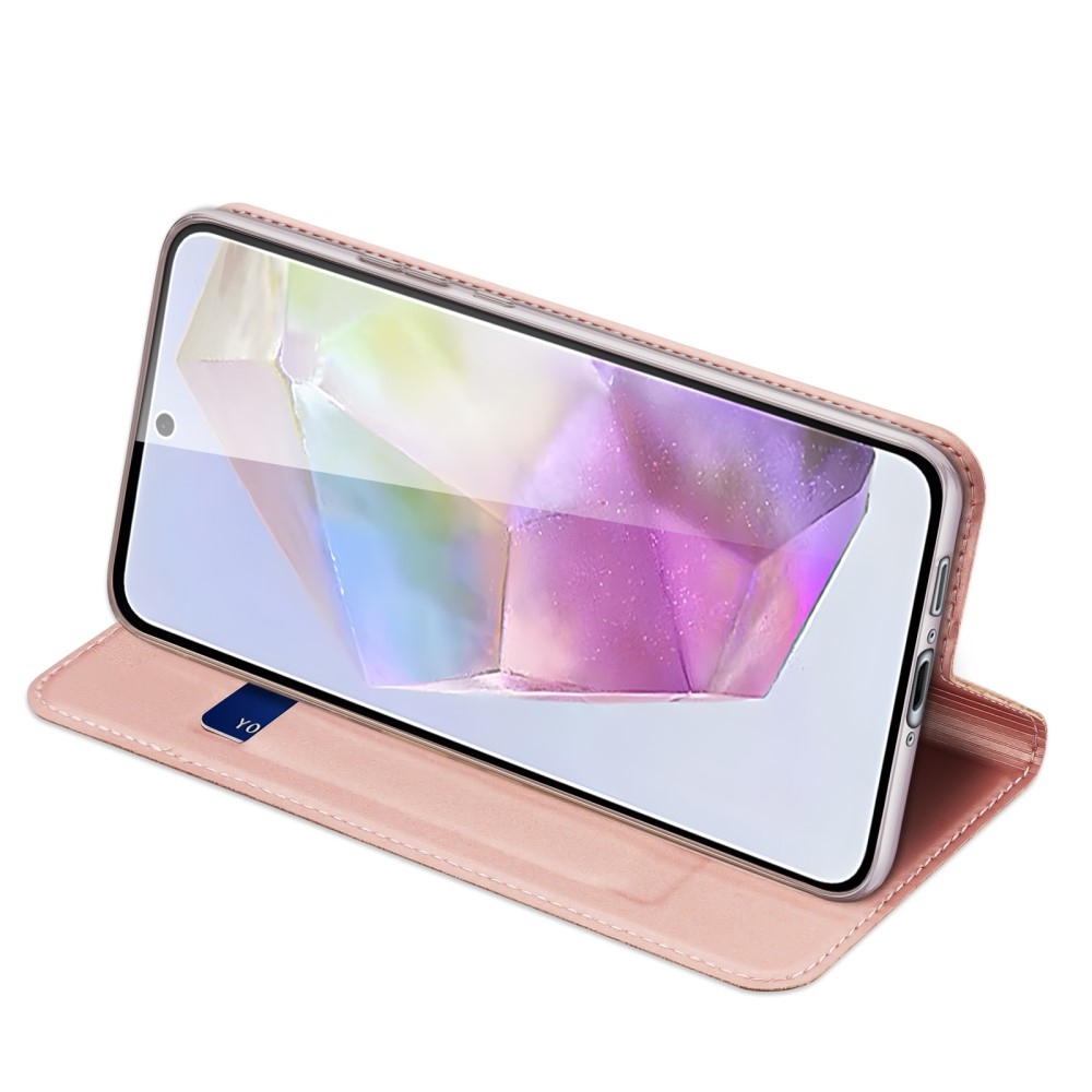 DUX könyvtáska Samsung Galaxy A36 5G/A56 5G - rózsaarany színben