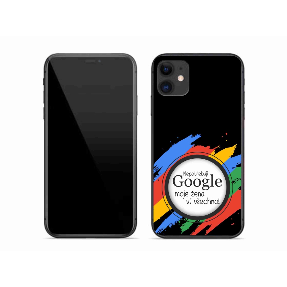 Gél borítás mmCase iPhone 11 készülékhez - a nő mindent tud fekete háttérrel
