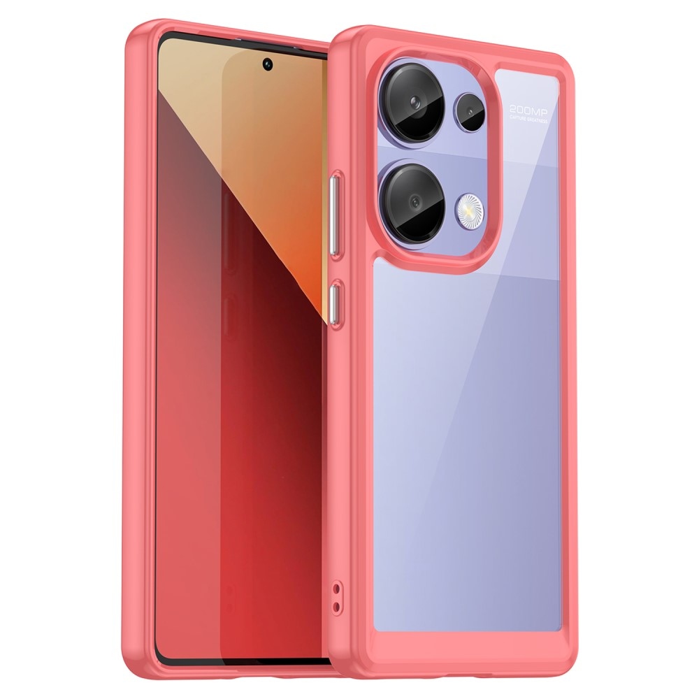 Gél tok kemény hátlappal a Xiaomi Redmi Note 13 Pro 4G/Poco M6 Pro számára - piros színű