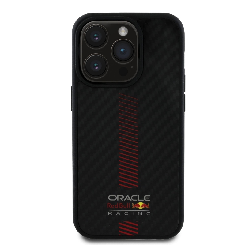 Red Bull Carbon Powerbar MagSafe MagSafe hátlap iPhone 14 Pro-hoz Fekete