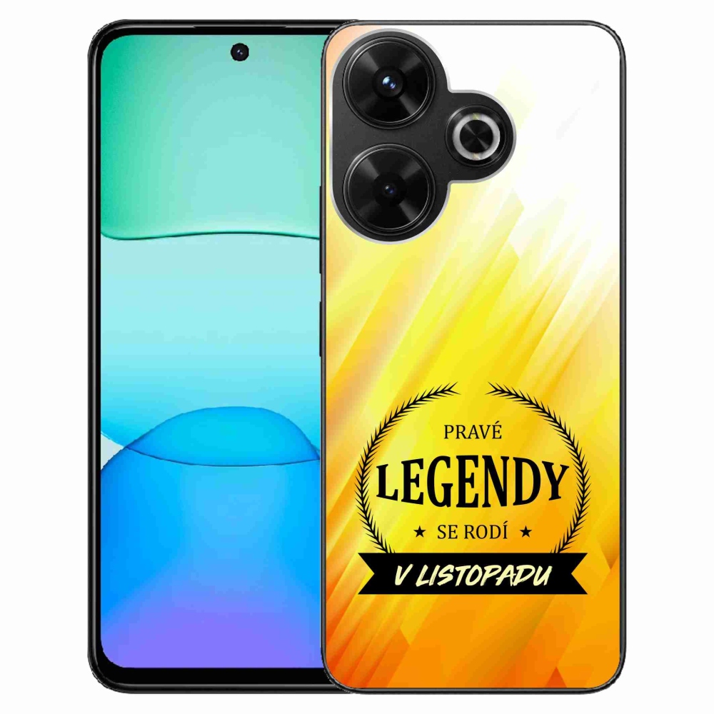 Gél borítás mmCase a Xiaomi Redmi 13 4G/Poco M6 4G - Legendák novemberi sárga háttérrel