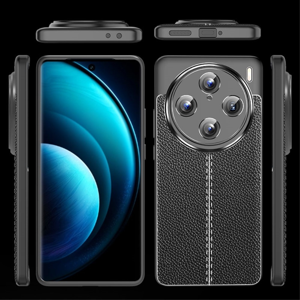 Litchi tartós zselés tok a Vivo X100 Pro 5G készülékhez - fekete