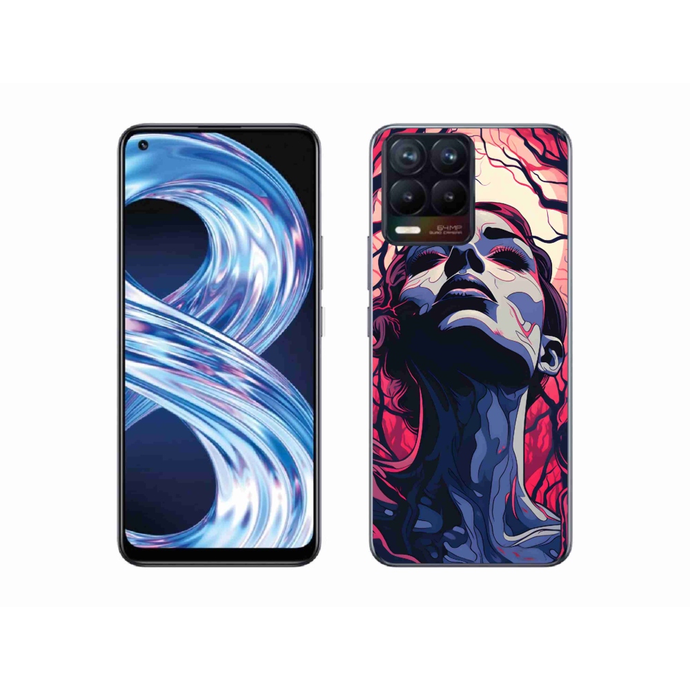 Gél borítás mmCase a Realme 8 4G-n - absztrakt arc