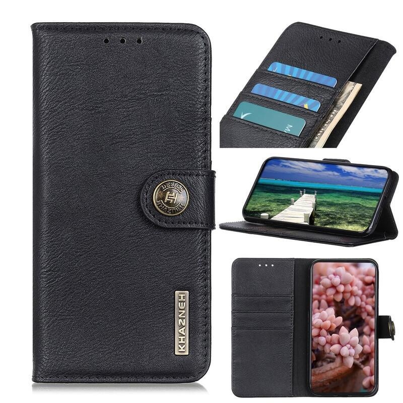 KHAZ PU bőr pénztárca tok a Xiaomi Mi 11 Ultra számára - fekete