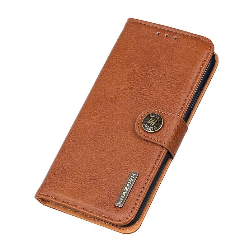 KHAZ PU bőr pénztárca tok a Xiaomi Mi 11 Ultra számára - barna