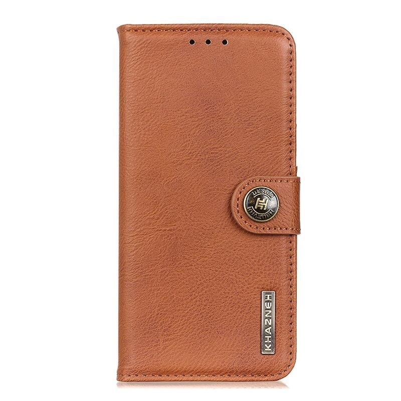 KHAZ PU bőr pénztárca tok a Xiaomi Mi 11 Ultra számára - barna