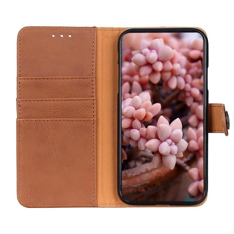KHAZ PU bőr pénztárca tok a Xiaomi Mi 11 Ultra számára - barna