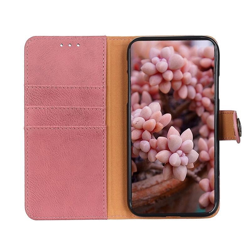 KHAZ PU bőr pénztárca tok Xiaomi Mi 11 Ultra - rózsaszín