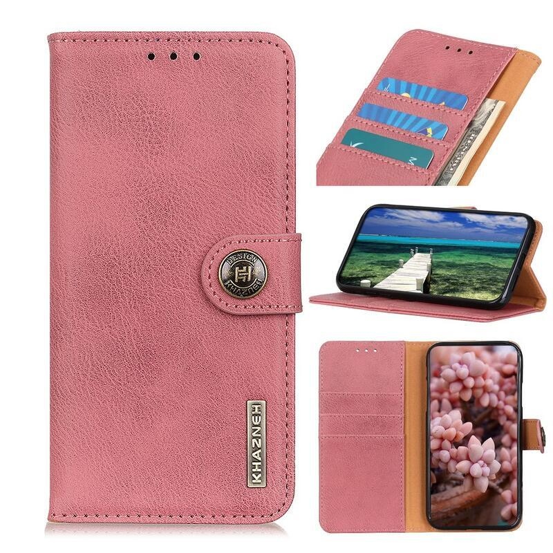 KHAZ PU bőr pénztárca tok Xiaomi Mi 11 Ultra - rózsaszín