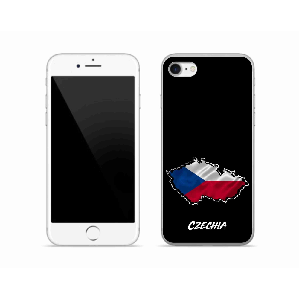 Zselés borítás mmCase iPhone SE (2020) - Csehország fekete háttérrel