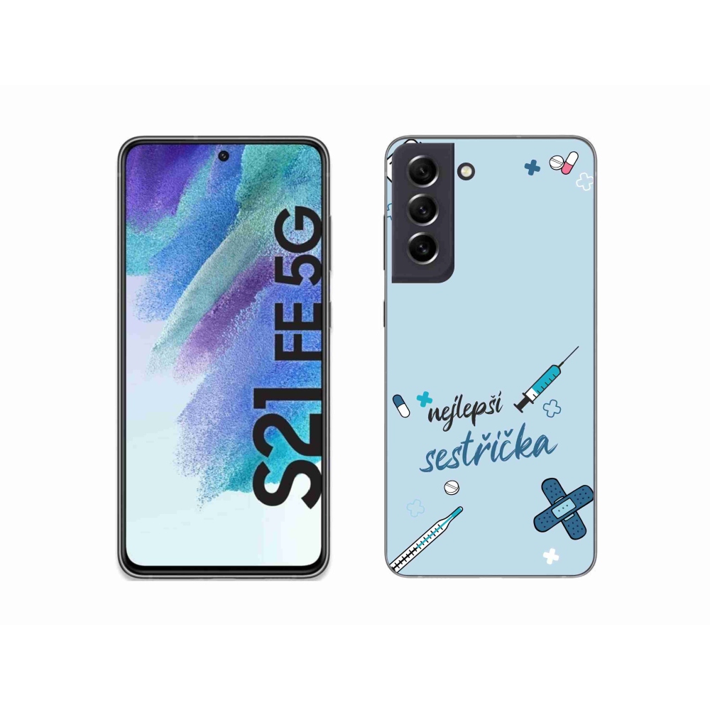 Gél borító mmCase Samsung Galaxy S21 FE 5G - legjobb kishúg kék háttérrel