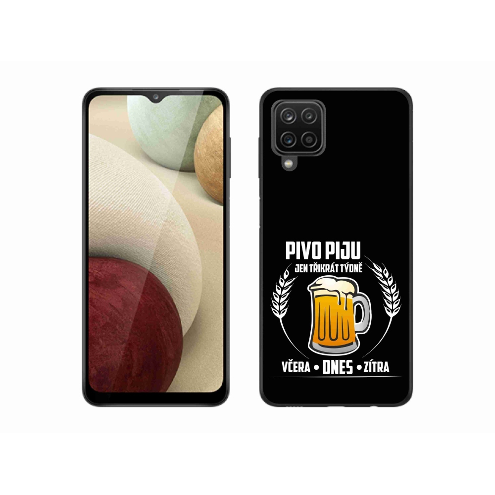 Gél borítás mmCase Samsung Galaxy M12 - sör motívum fekete háttérrel